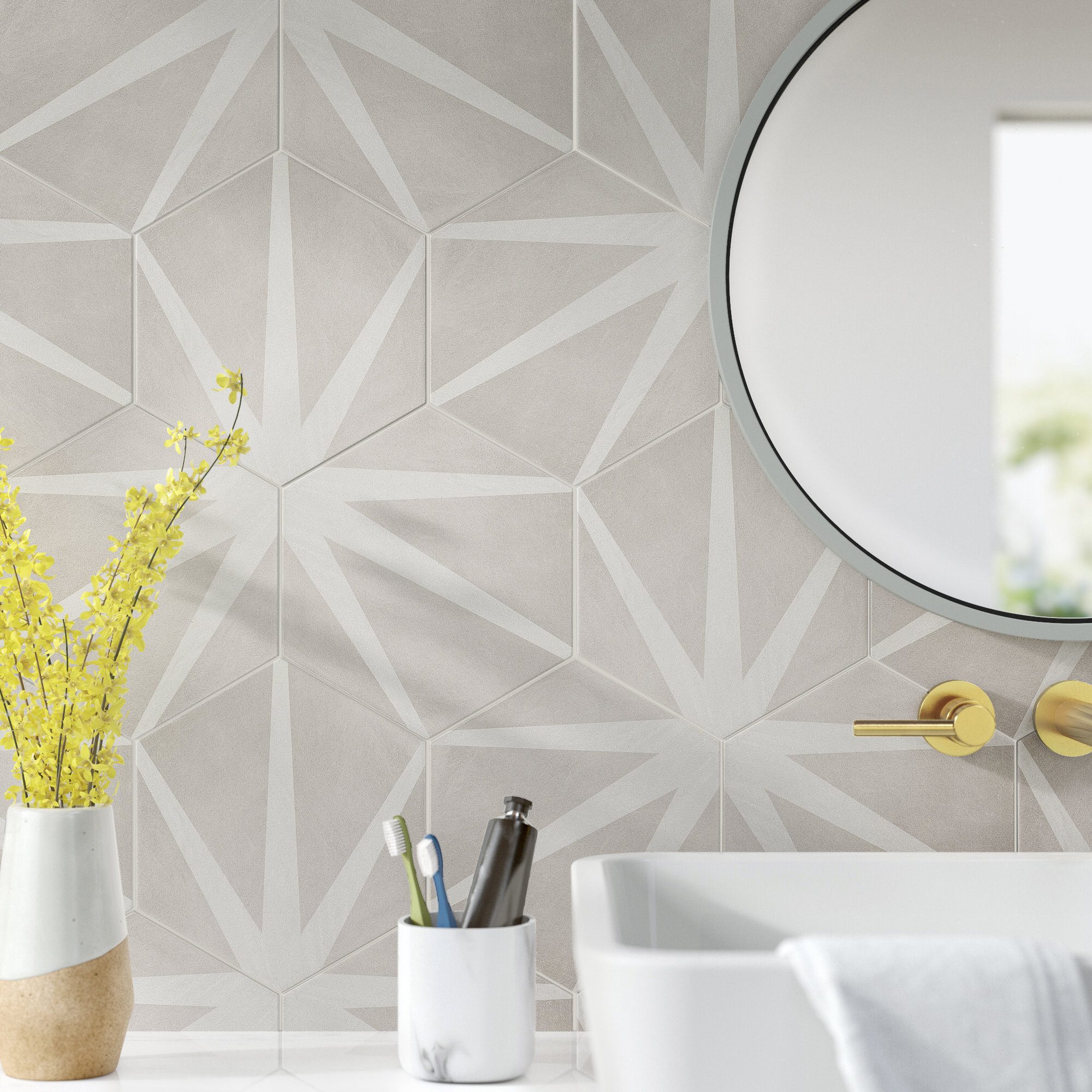 Allora 9 X 10 Porcelain Patterned Wall Floor Tile Reviews Patterned Wall Floor Tile