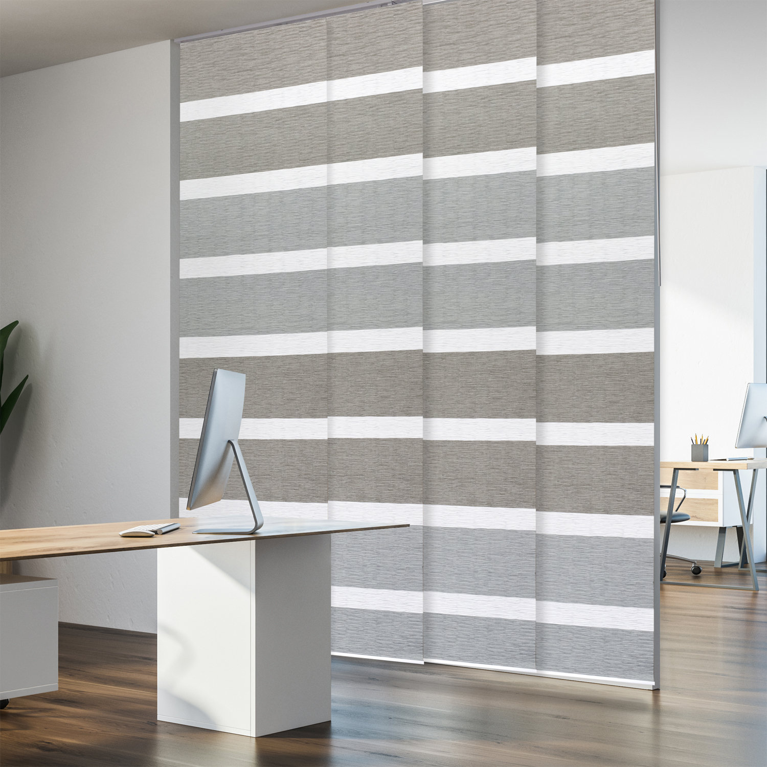 Ebern Designs Deluxe Adjustable Room Darkening Vertical Blind