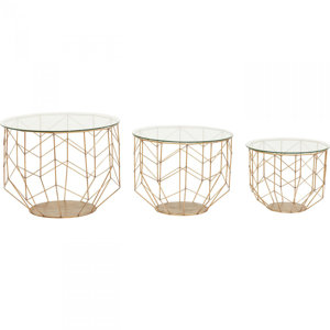 3-tlg. Couchtisch-Set Wire Grid von KARE Design