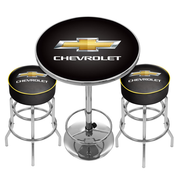 New Design Chevrolet Game Room Combo 3 Piece Pub Table Set By Trademark Global Today Sale Only
