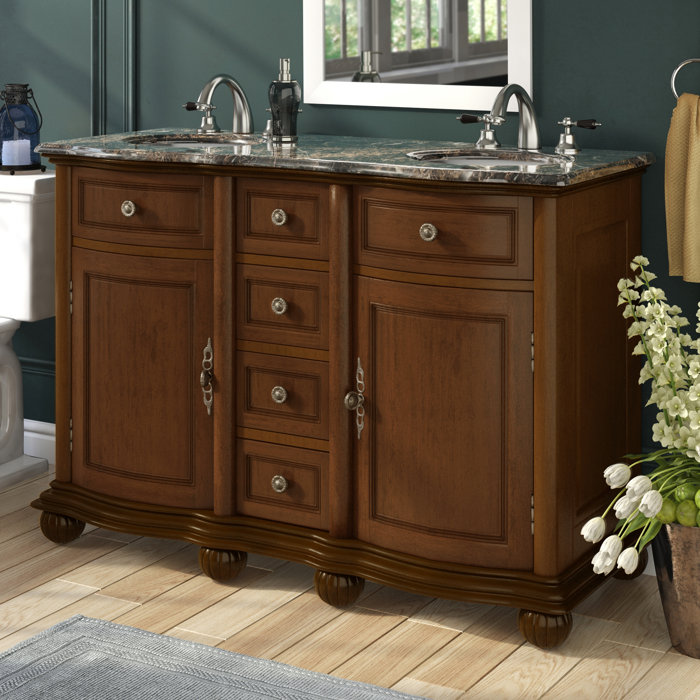 Three Posts Hearne 52 Double Bathroom Vanity Set Reviews Wayfair Ca Hearne 52 Double Bathroom Vanity Set