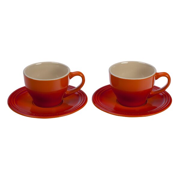Stoneware Cappuccino Cup and Saucer (Set of 2) by Le Creuset