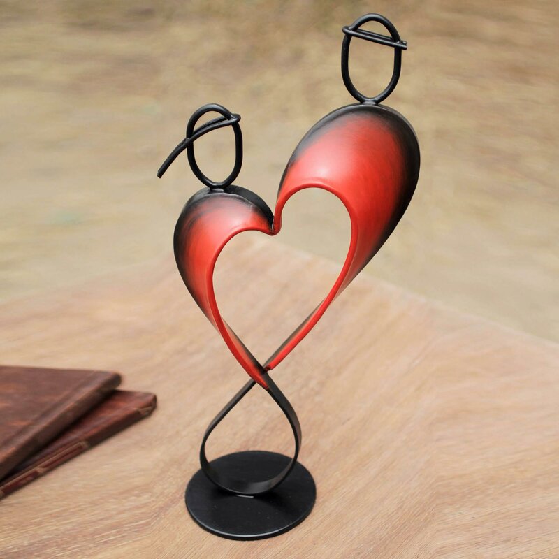 Novica Heart Shaped Metal Figurine | Wayfair