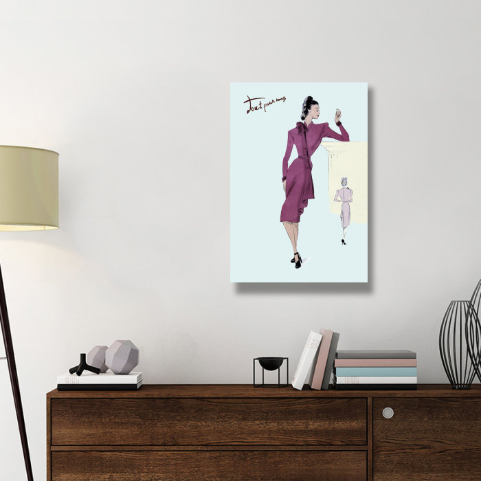 East Urban Home Flap Over Button Dress 1947 Graphic Art Print On Wrapped Canvas Wayfair