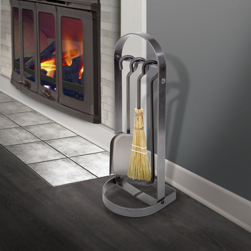 Enclume 3 Piece Steel Fireplace Tool Set Reviews Wayfair