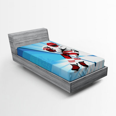 Hockey Fitted Sheet East Urban Home Size Twin