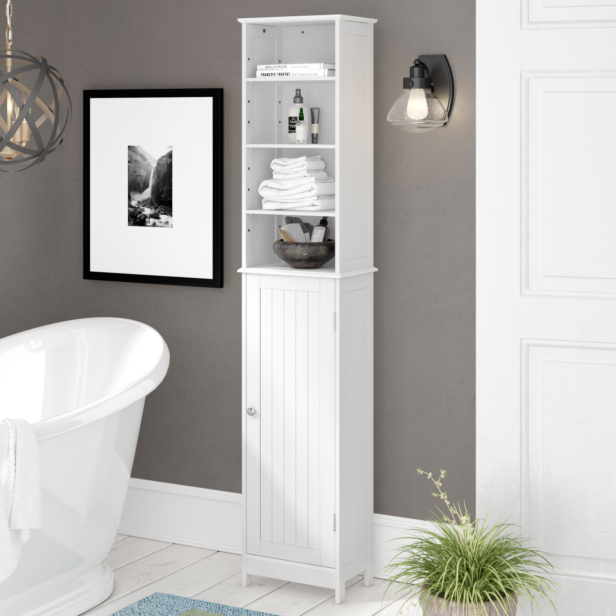 Three Posts Ashbury 34cm X 165 5cm Free Standing Tall Bathroom 165 5cm Free Standing Tall Bathroom