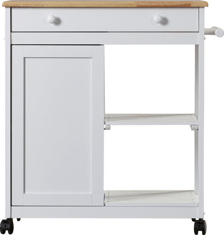 August Grove Allie Kitchen Cart with Wooden Top & Reviews Wayfair