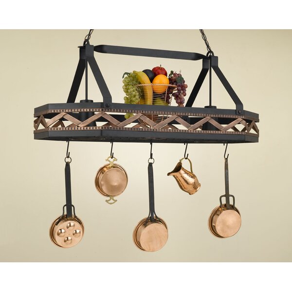 Sonoma 8 Sided Hanging Pot Rack with 2 Lights by Hi-Lite