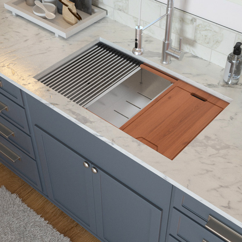 Logmey 33X19 Inch Kitchen Sink Undermount 16 Gauge Deep ...