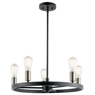 Best Earlville 5-Light Wagon Wheel Chandelier By Brayden Studio Ceiling Lights Earlville 5-Light Wagon Wheel Chandelier By Brayden Studio Ceiling Lights