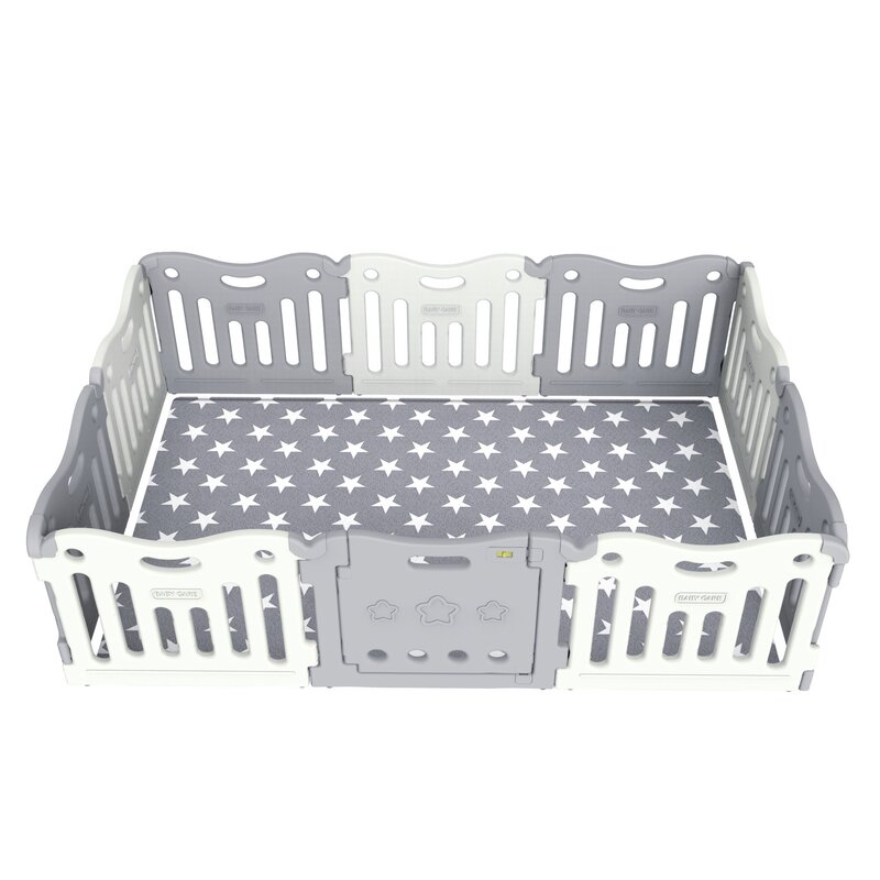 grey and white playpen