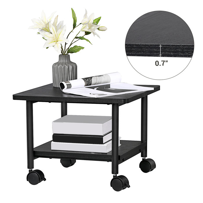 Songmics Under Desk Mobile Printer Stand With Shelf And Heavy Duty