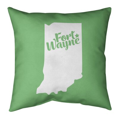 Throw Pillow East Urban Home Color: Green, Size: 14