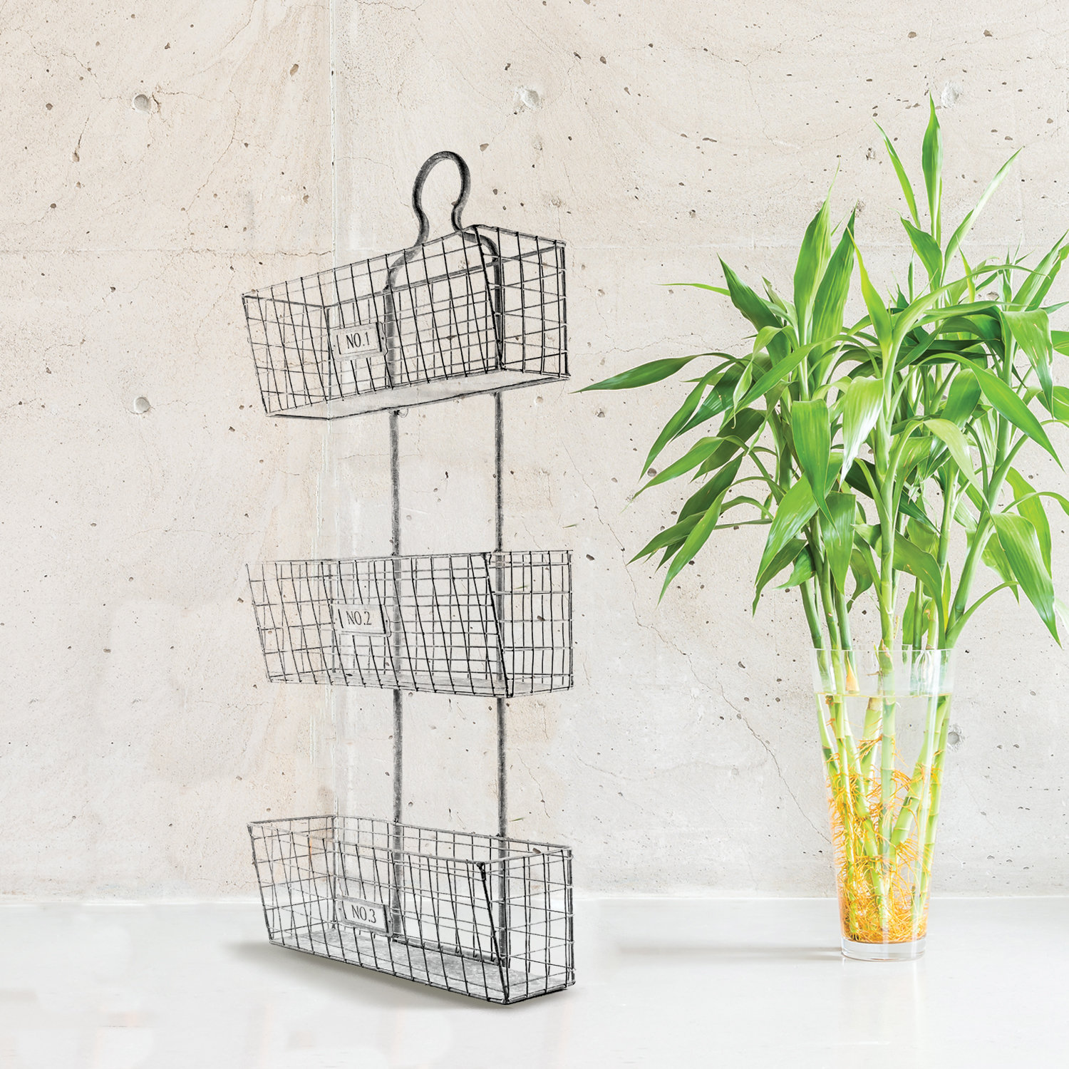 Gracie Oaks Banach 14 X 32 5 Three Tier Wall Hanging Metal Three Tier Wall Hanging Metal