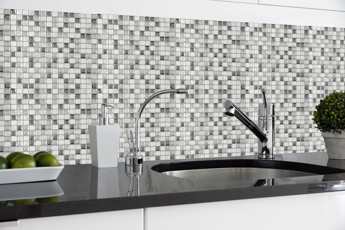 Achim Importing Co Magic Gel Self Adhesive 9 13 X Vinyl L Magic Gel Self Adhesive 9 13 X Vinyl L Stick Mosaic Tile In