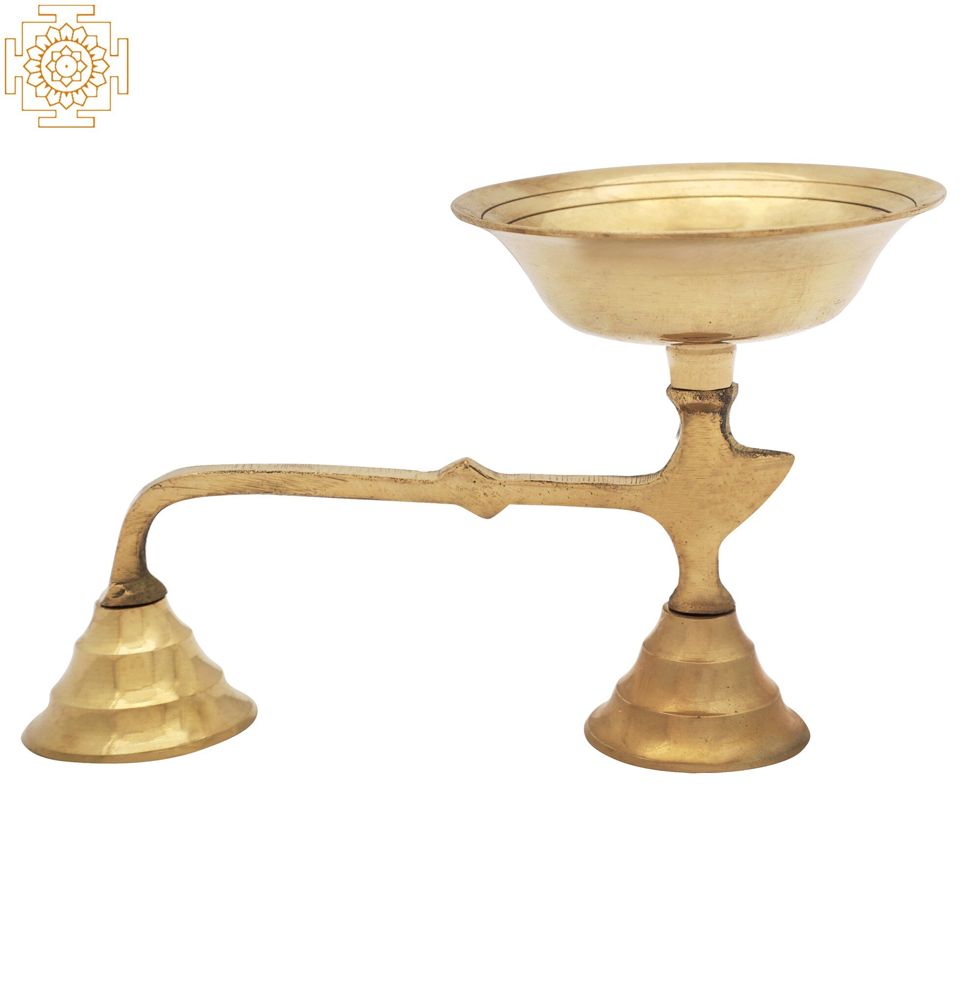Handmade Made In India 4 Handheld Aarti Lamp In Brass