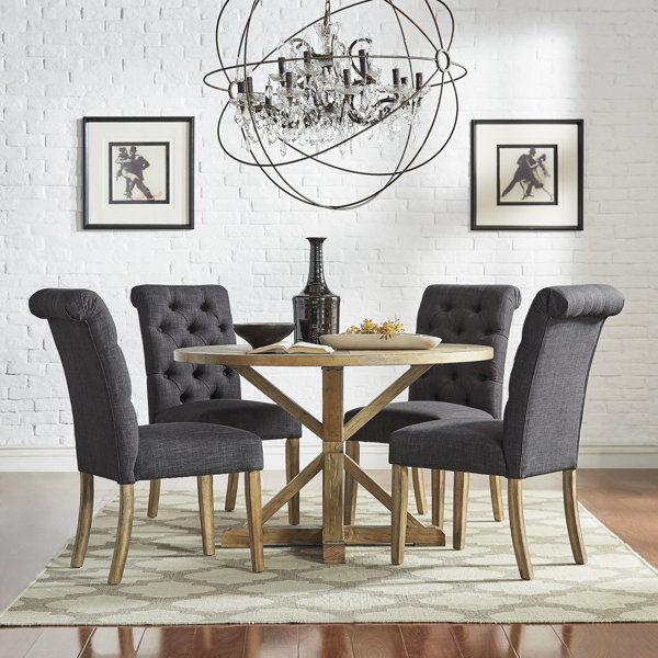 Peralta Rustic X-Base 5 Piece Dining Set By Lark Manor Great price