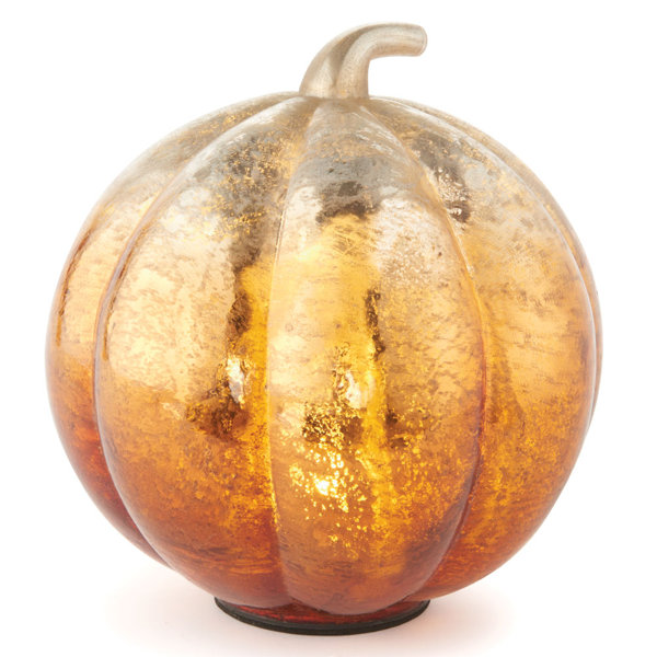 Harvest Glass Pumpkin Led by August Grove