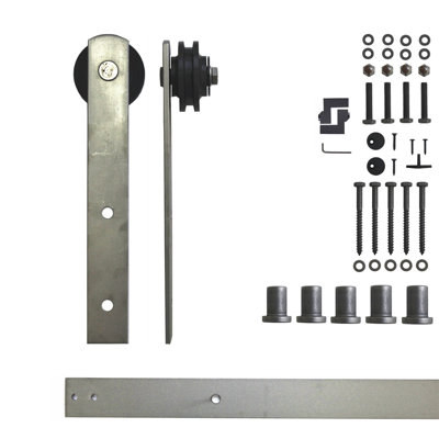 Sliding Straight Design Standard Single Barn Door Hardware Kit Homacer Track Length 72 in