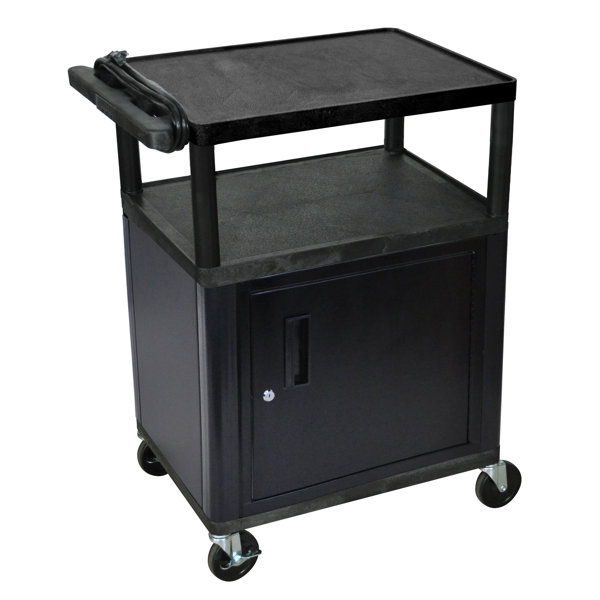 LP Carts Series AV Cart with Locking Cabinet by Luxor