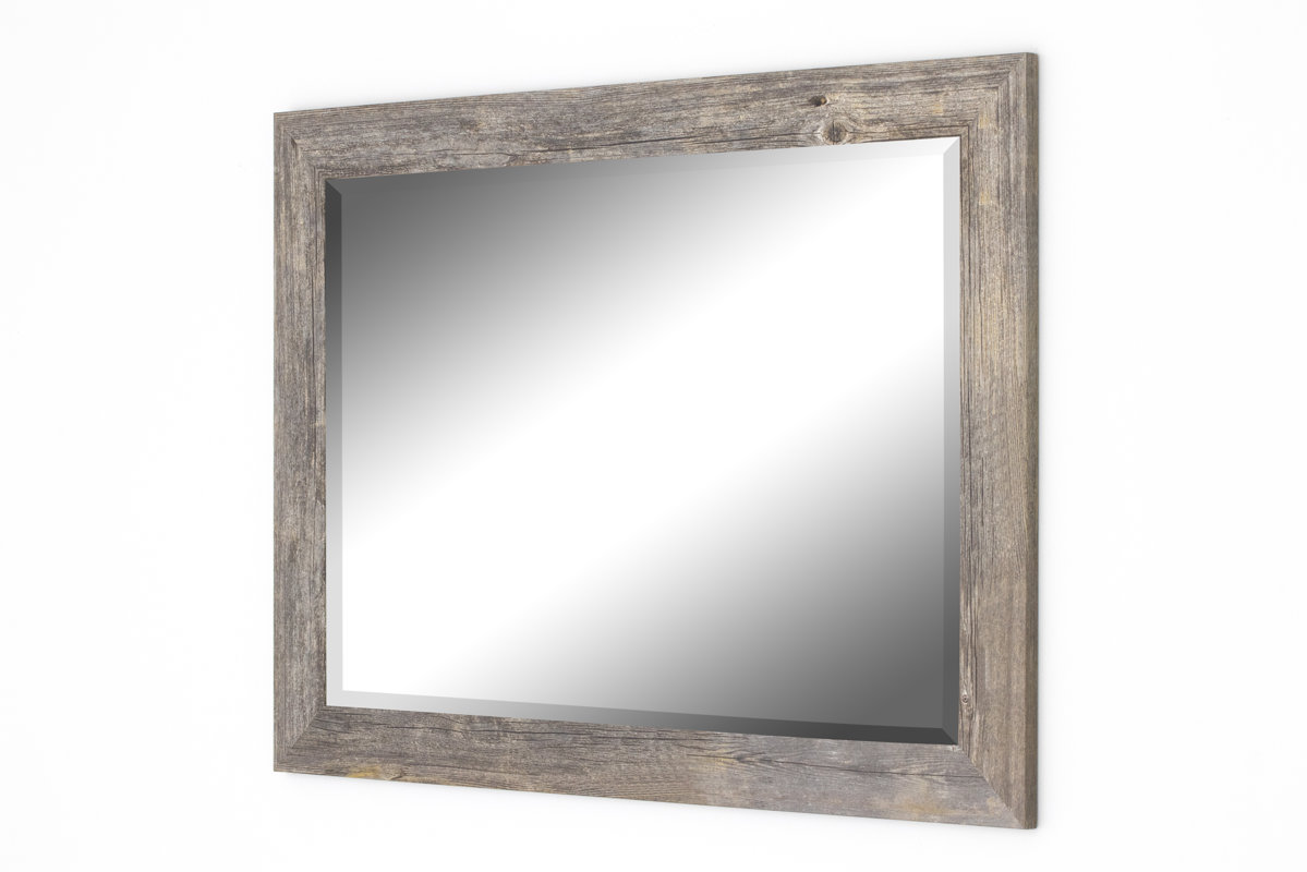 August Grove Antique Weathered Grey Framed Wall Mirror & Reviews Wayfair