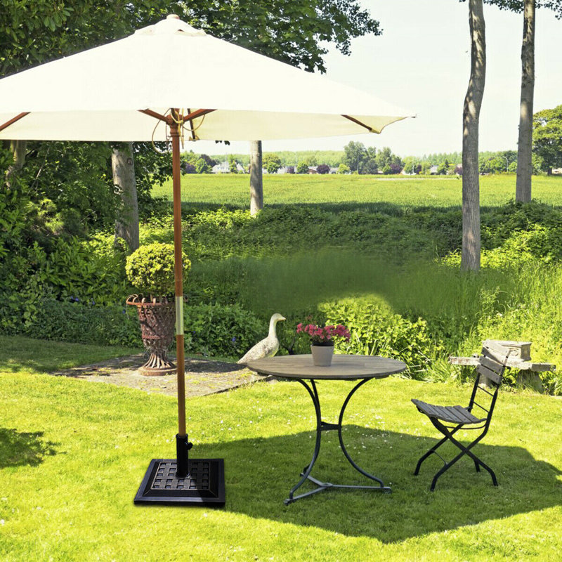 Red Barrel Studio Saadet 17 5 Square Heavy Duty Base Stand Market Patio Standing Outdoor Living Market Resin Free Standing Base Umbrella Base Reviews Wayfair