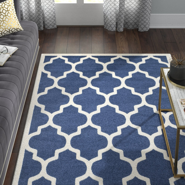 Maritza Geometric Navy/Beige Indoor/Outdoor Area Rug by Willa Arlo Interiors