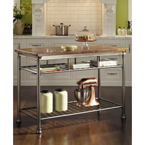 Butcher Block Island Counter Tops You Ll Love Wayfair Kibbe Kitchen Island With Butcher Block Top