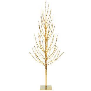 2 Gold Pine Artificial Christmas Tree With 120 LED Clear White Lights Stand 2 Gold Pine Artificial Christmas Tree With 120 LED Clear White Lights Stand