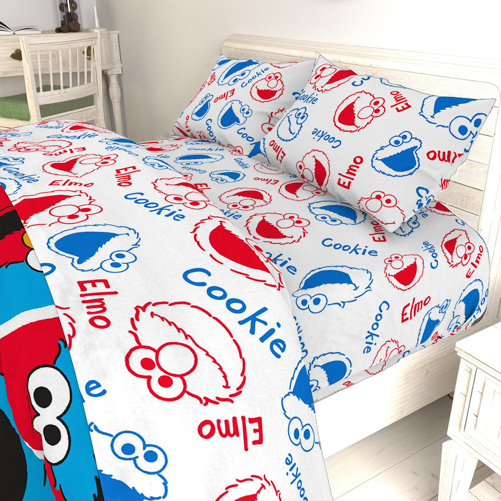 Sesame Street Elmo Cookie Squares Twin Sheet Set Wayfair