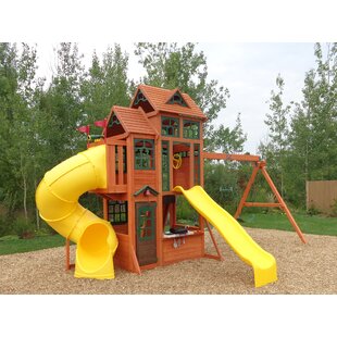 wooden swing and slide set uk