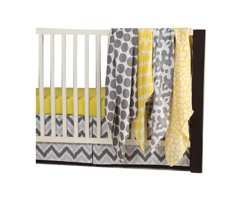 yellow and grey crib bedding sets