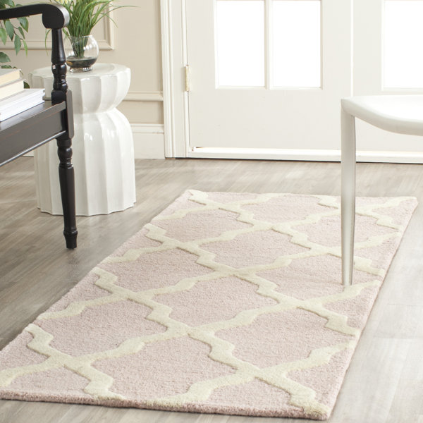 Kauffman Light Pink/Ivory Area Rug by Harriet Bee
