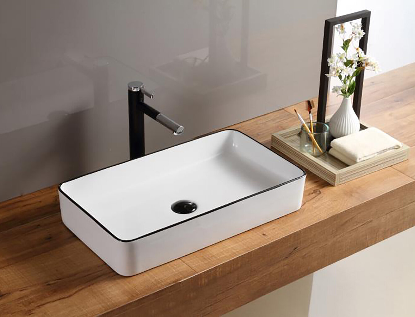 Hometure Ceramic Rectangular Vessel Bathroom Sink Reviews Wayfair