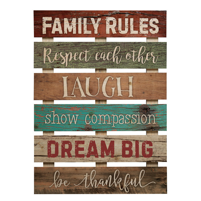 Winston Porter Skid Sign Family Rules Wall Decor Reviews Wayfair