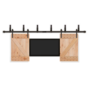 Sliding Barn Door Tv Cover Wayfair 36 X 24 Sliding Wood Barn Door With Bronze Hardware