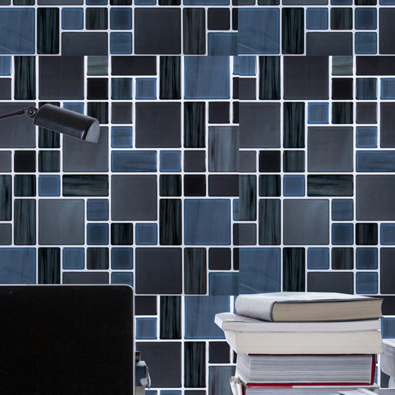 Ctgbrands 10 X 10 Pvc Peel Stick Mosaic Tile In Blue Gray Reviews Wayfair