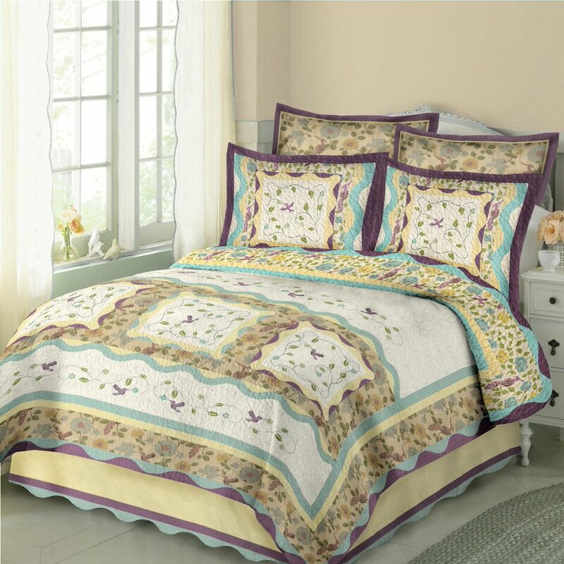 PDK Worldwide Hummingbirds Quilt Set Reviews Wayfair   Hummingbirds Quilt Set 