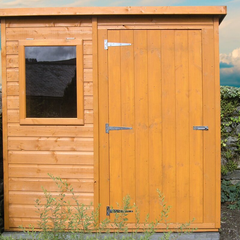 Sol 72 Outdoor 6 Ft. W x 4 Ft. D Shiplap Pent Wooden Shed 