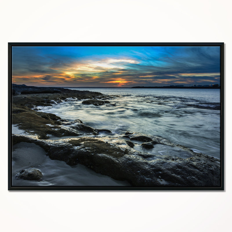 East Urban Home Fascinating Sunset At Australia Coastline Framed Photographic Print On Wrapped Canvas Wayfair
