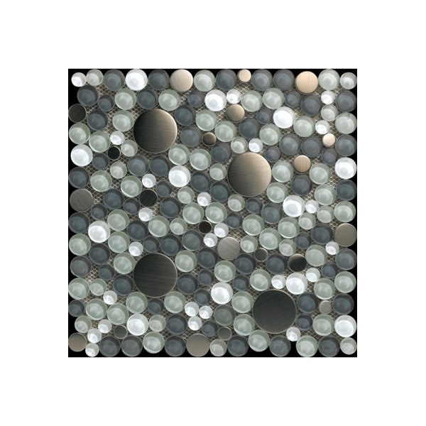 12 x 12 Steel/Glass Mosaic Tile in Mixture by Kellani