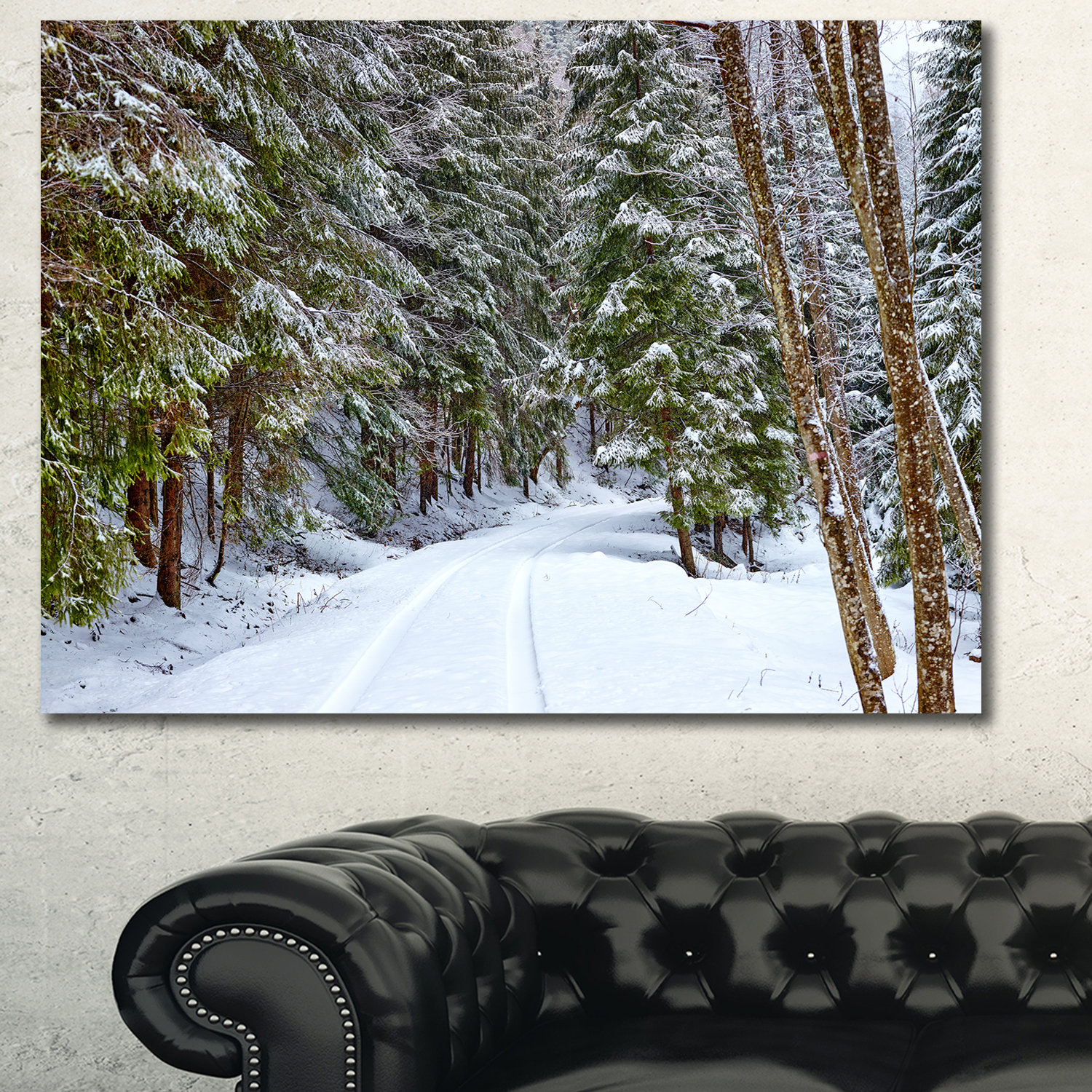 Winter Cabin CANVAS PRINT Wall Decor Art Giclee Nature Forest Snow 4 Sizes