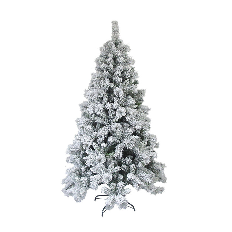 Snow Dusted 8 Green Pine Artificial Christmas Tree With Metal Stand Snow Dusted 8 Green Pine Artificial Christmas Tree With Metal Stand