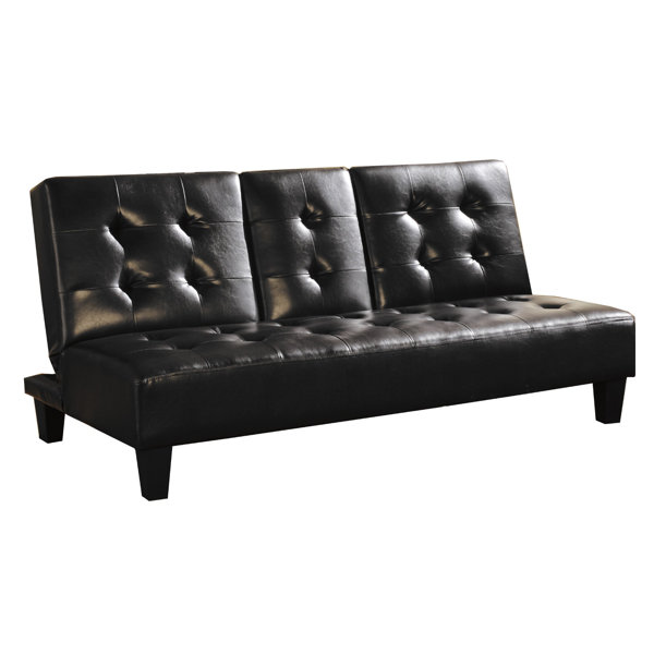 Fish Faux Leather Upholstered Futon Convertible Sofa By Ebern Designs Cheap