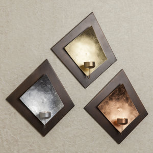 Geometric 3 Piece Metal Votive Set
