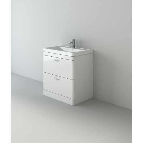 Susanna 800mm Free-standing Single Vanity Unit Ivy Bronx Vanity Base Colour: White