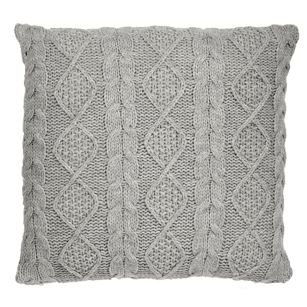 Gracie Oaks Lucero Chunky Cable Knit Square Pillow Cover Insert Reviews Wayfair I knitted this silver gray pillow cover with an intricate cable stitch design on front as well on back. lucero chunky cable knit square pillow cover insert