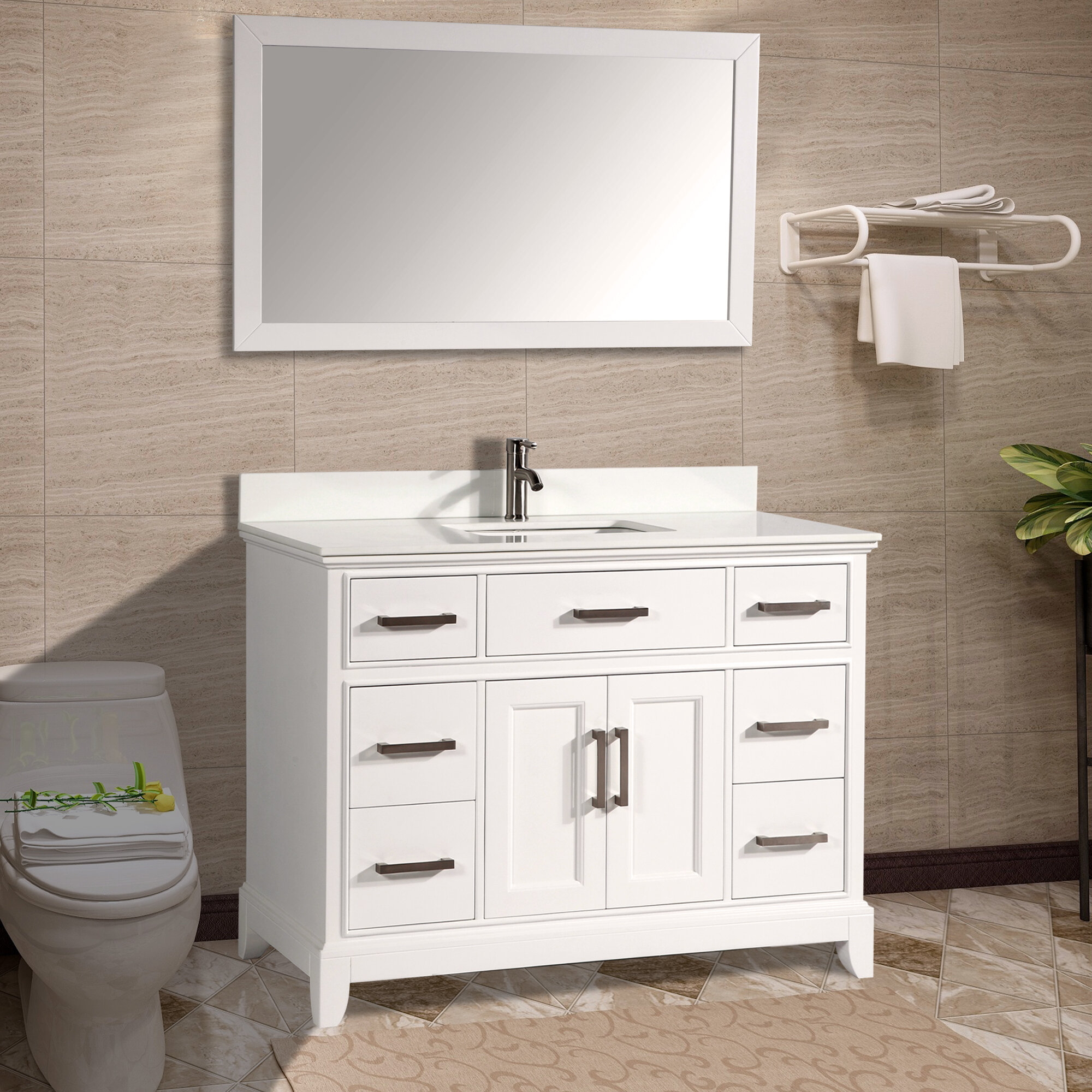 Andover Mills Valor 60 Single Bathroom Vanity With Mirror Reviews Wayfair