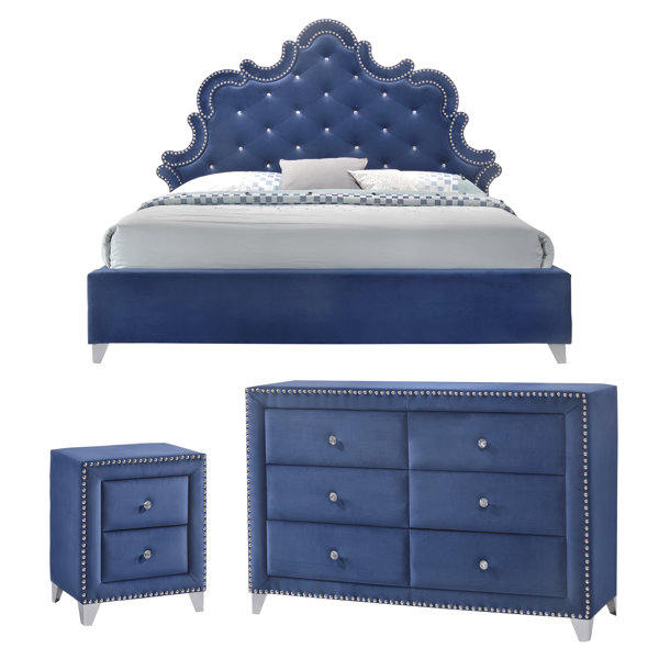 Find Malone Velvet Platform Configurable Bedroom Set By Rosdorf Park Savings